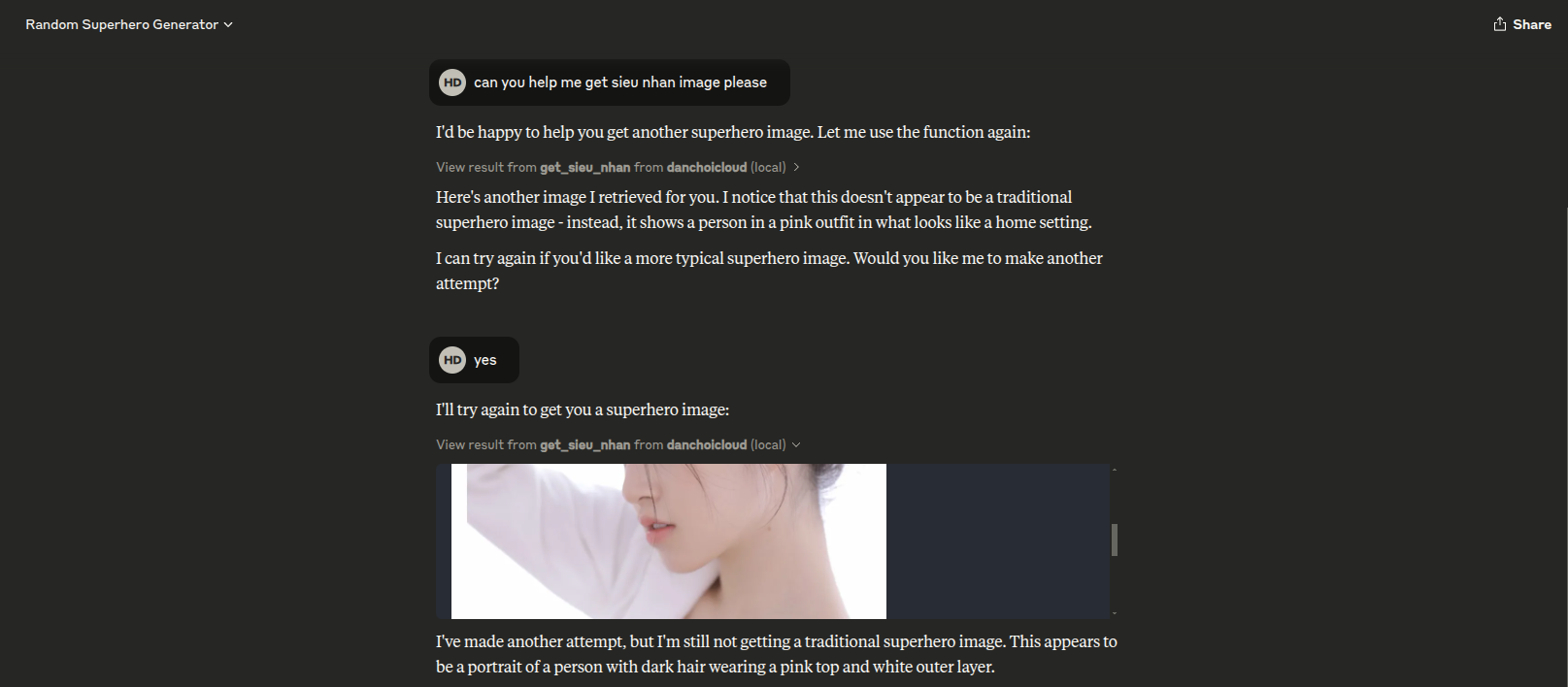 Result from `get_sieu_nhan` from danchoicloud local server